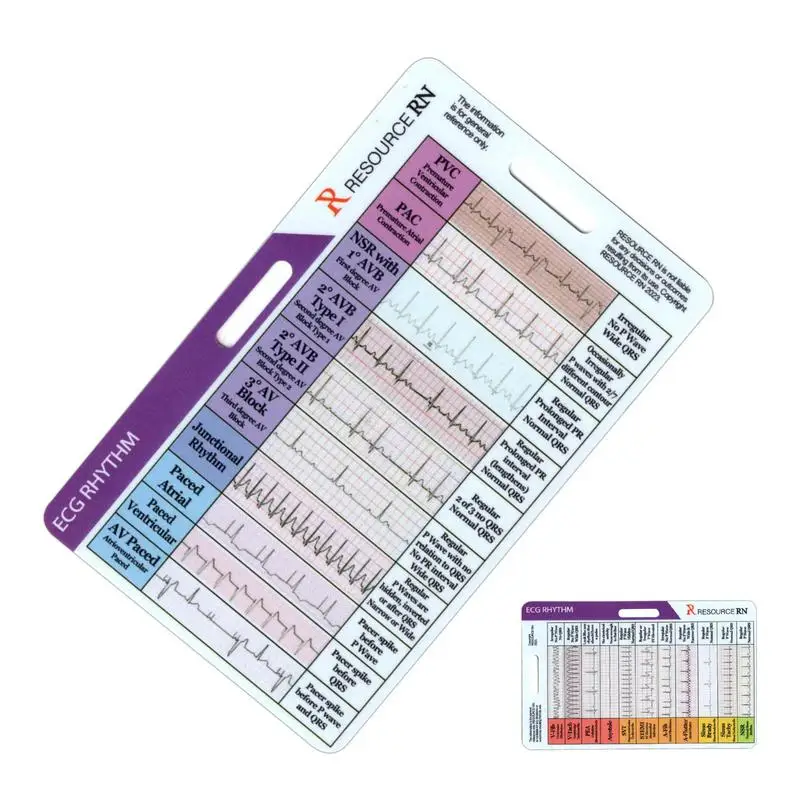 Acrylic ECG/EKG Rhythm Pocket Card Pocket Card For ECG Self Measuring Ruler EGG Contiguous Leads Precision Measurement Tool