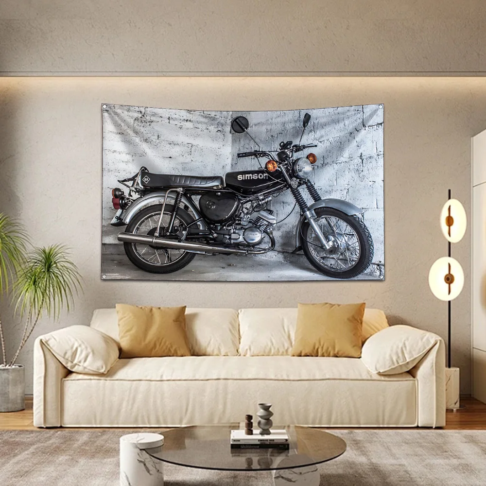 60x90cm simsons motorcycle Flag Polyester Digital Printing Banner for Garage Wall Art Out Door Decoration