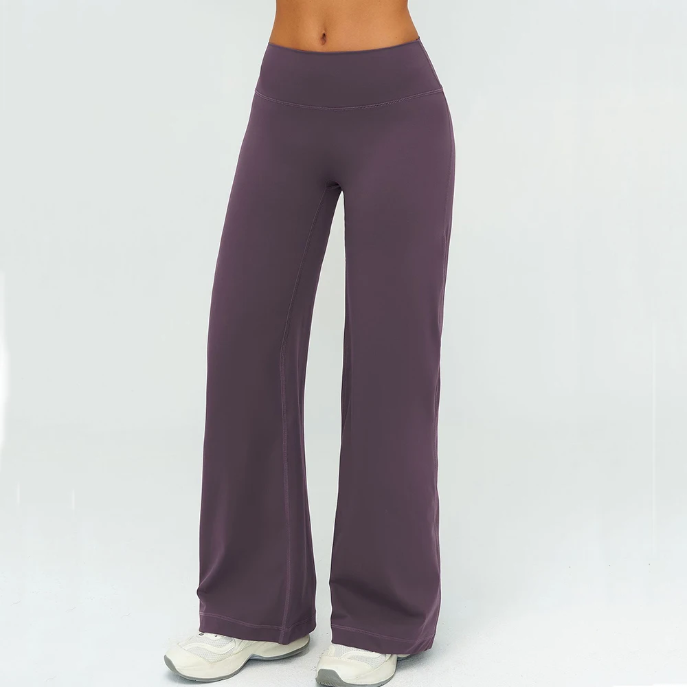 Bell-bottoms Women Straight-Leg Sports Pants Gym Clothing Naked Feeling Compression Wide Leg Yoga Leggings Pilates Fitness Tight
