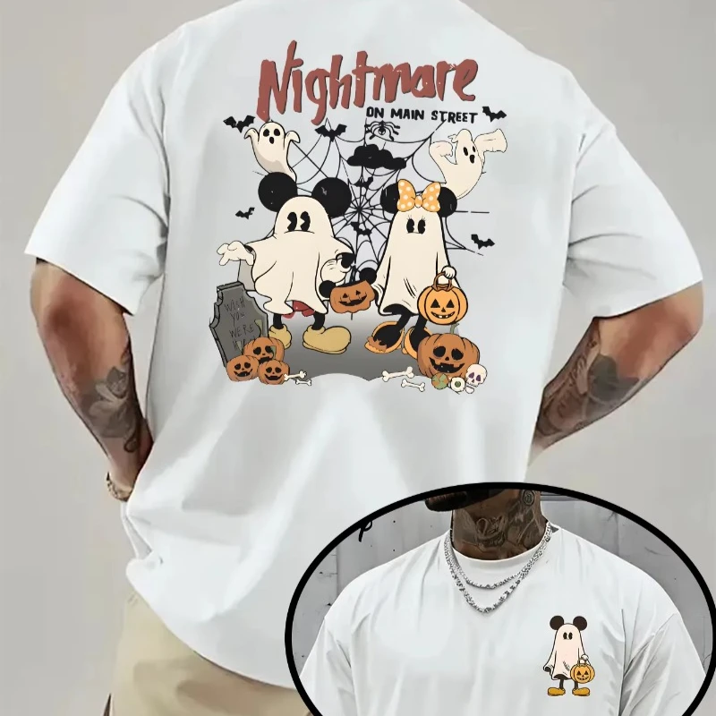 

Men's Women's Disney Halloween Mickey Mouse Get Spooky T-Shirt Daily Leisure Theme Activities Wear Unisex Cotton Short Sleeve