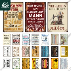 Putuo Decor Vintage German Sign Metal Sign Decoration Plaque Home Wall Door Decor Bar Sign Home Plate,7.8x11.8 inches