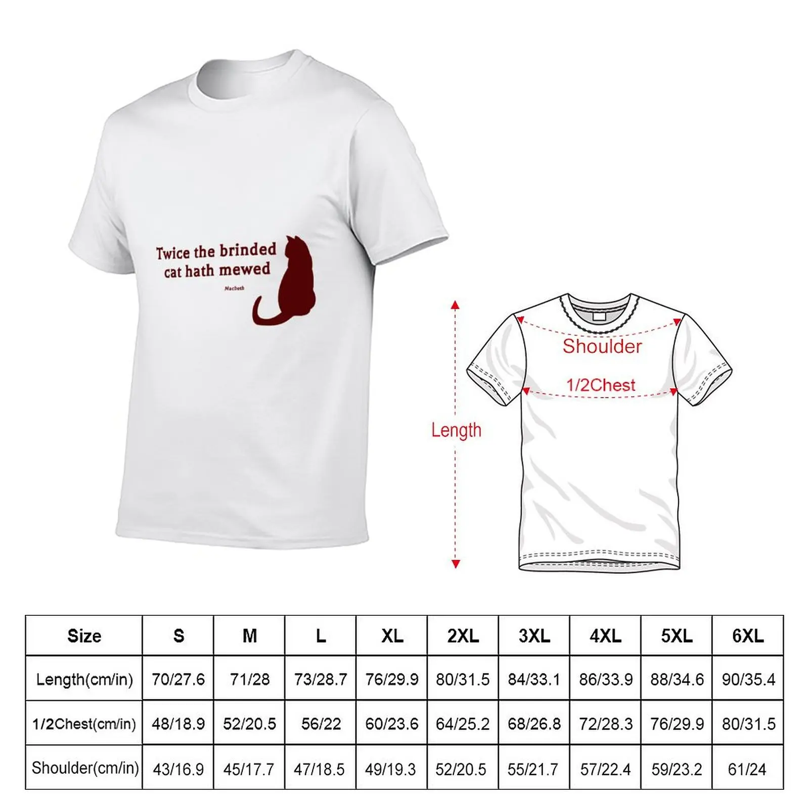 Macbeth quote: Brinded Cat/ Shakespeare Theatre T-Shirt Plus Size Non-Shrink T-Shirt