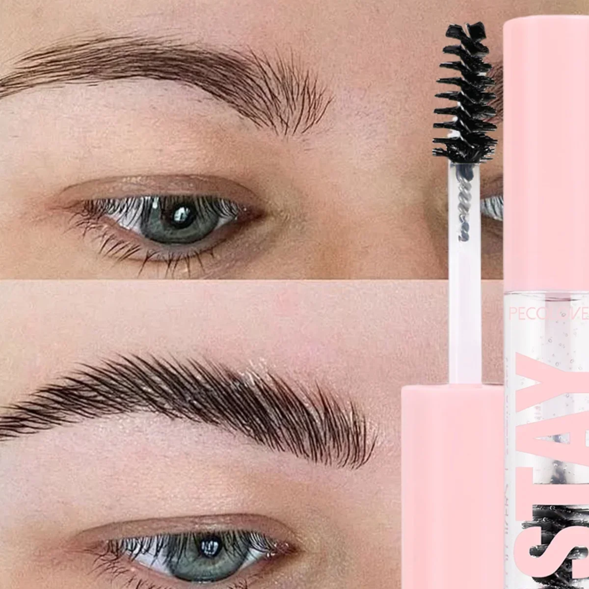 3pcs Waterproof 3D Eyebrow Gel,Sweatproof, Long-Lasting Eyebrow Shaping Gel,Lightweight, Silky Transparent,Built-In Brush