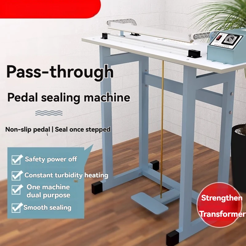 Heat shrink film plastic bag sealing machine, electric 400mm penetration type fast foot-operated sealing machine.