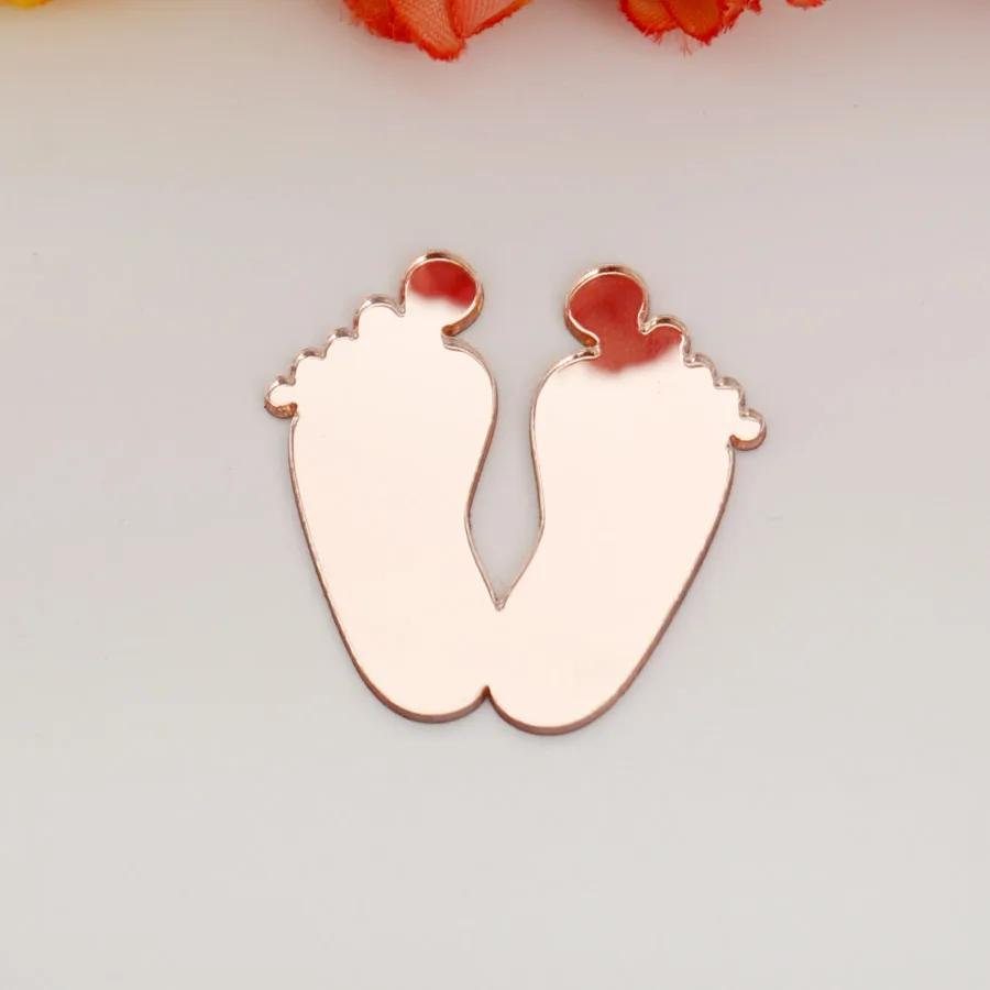 2cm/4cm Lovely Small Baby Footprints Acrylic Sticker For Baby's Birthday Party Baby Shower Decoration Guest Gifts Accessories