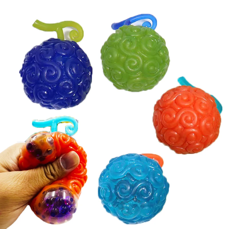 Luffy 1 Piece Cursed Devil Fruit Squishy Toys Figure Kawaii Squish Relief Squeeze Anti Stress Squishy Ball Grape Squeeze Toy