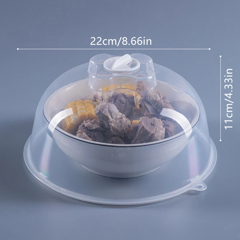 1PC Microwave Heating Insulation Tray Thickened Transparent Splash Proof Cover Plastic Insulation Vegetable Cover