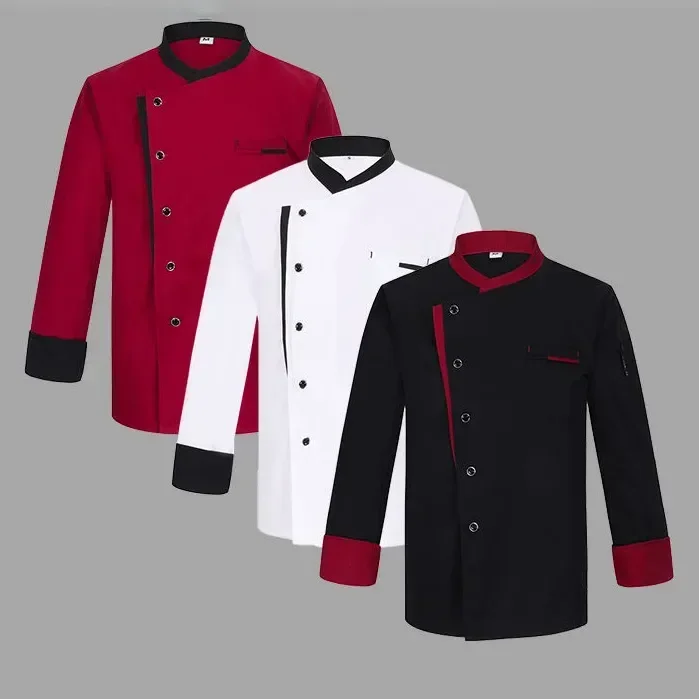 Fast Sleeve Work Tops Jacket Men For Cooking Cafe Restaurant Bakery Short Kitchen Uniform Chef Long Wear Hotel Food Top