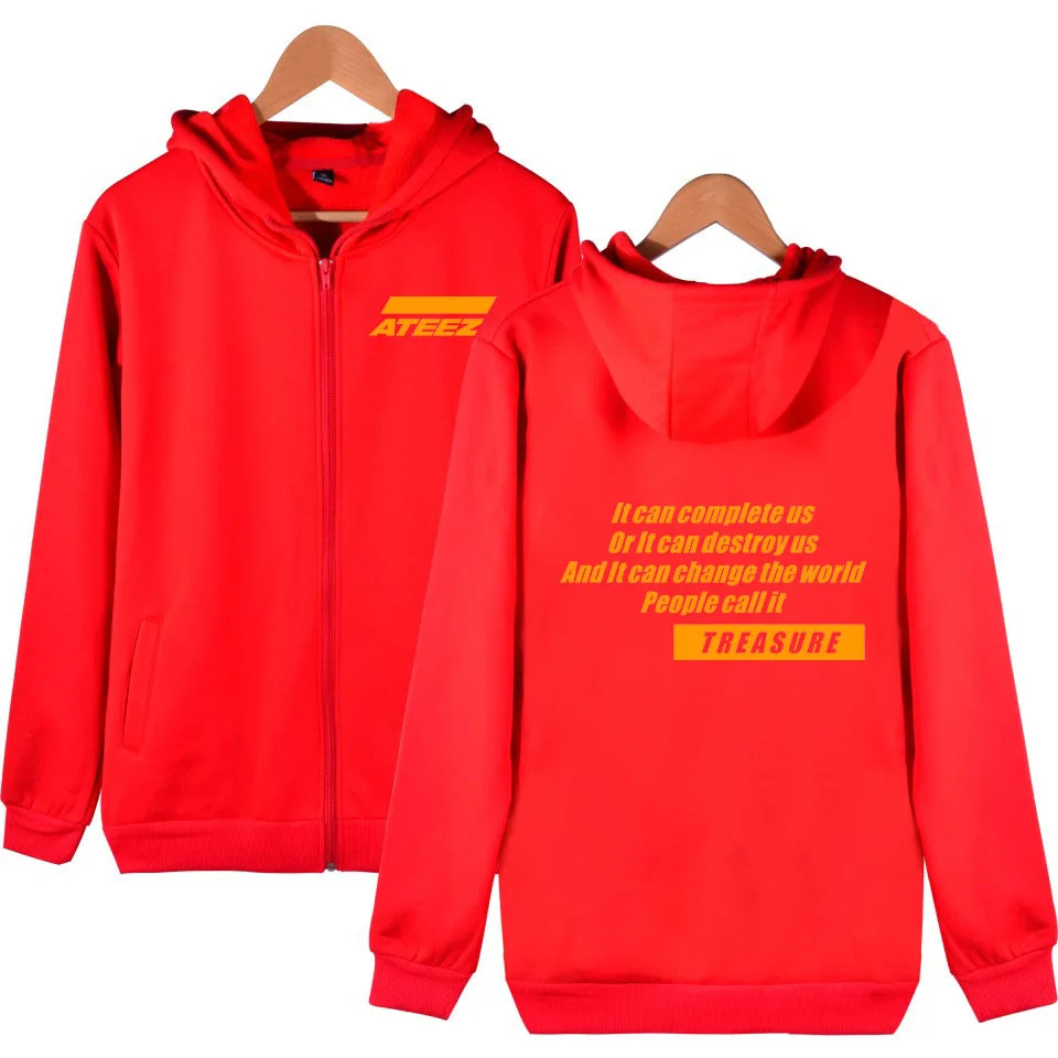 Kpop ateez Album Reiß verschluss Frauen/Männer Hoodies Sweatshirts Streetwear Hip Hop Langarm Kapuze Reiß verschluss Jacke Mantel K-POP Kleidung