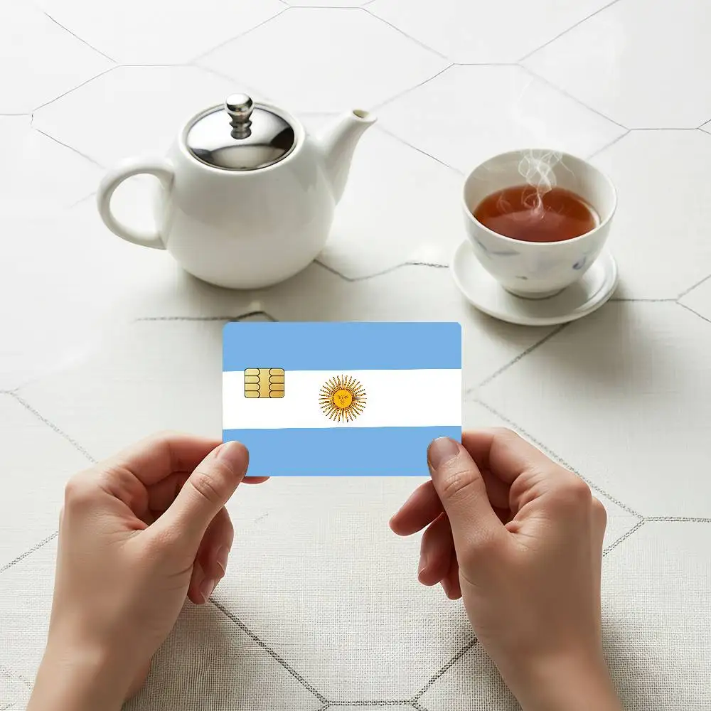 Nation Argentina Credit Skin Cover Card Stickers 4PCS Film Bus Pass Front Decoration Bank Debit Waterproof