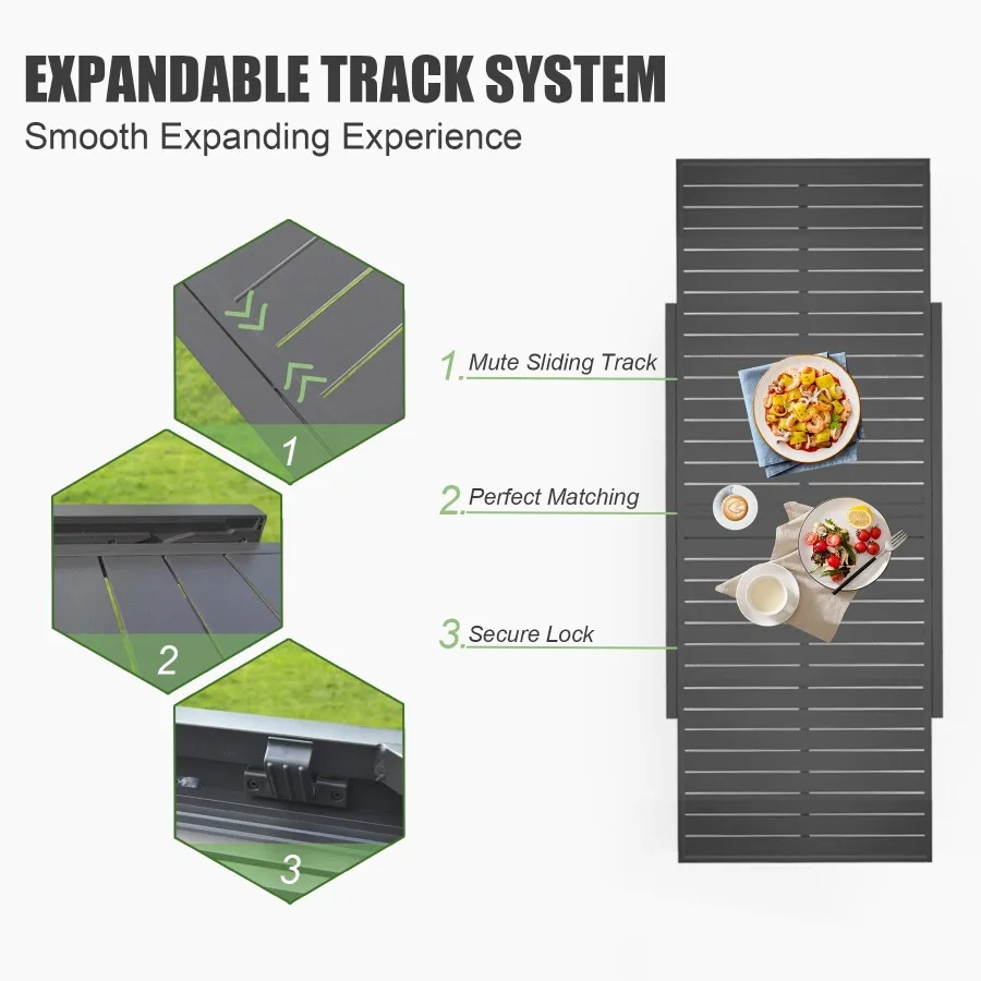 Алюминиевый выдвижной обеденный стол для патио 35 71, регулируемый обеденный стол для внутреннего и наружного патио с надписью для 46 человек, садовый газон