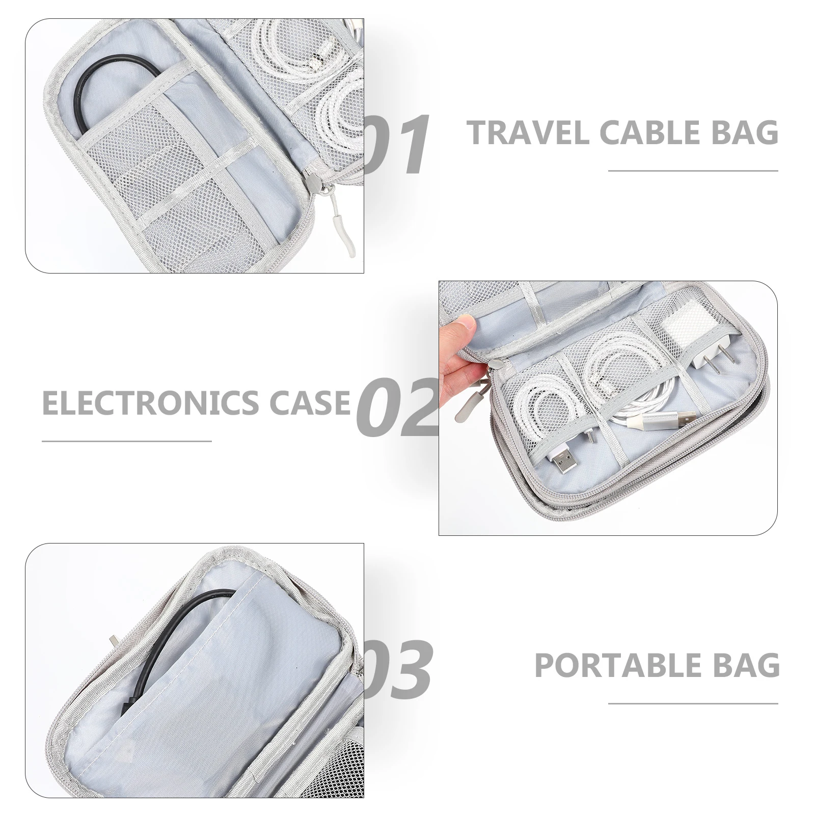 

1pc Multifunction Storage Organizer Travel Cable Bag Portable Electronic Accessories Case Waterproof Shockproof