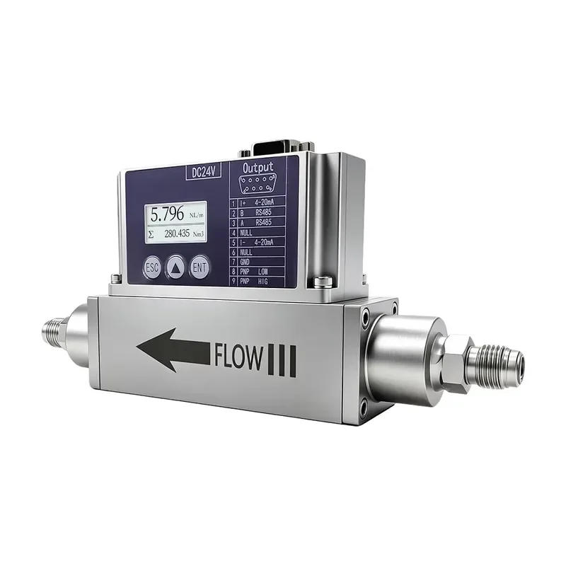 Threaded Connection Thermal Mass Flow Meter with Display Screen Precision Measurement Device air Sensor