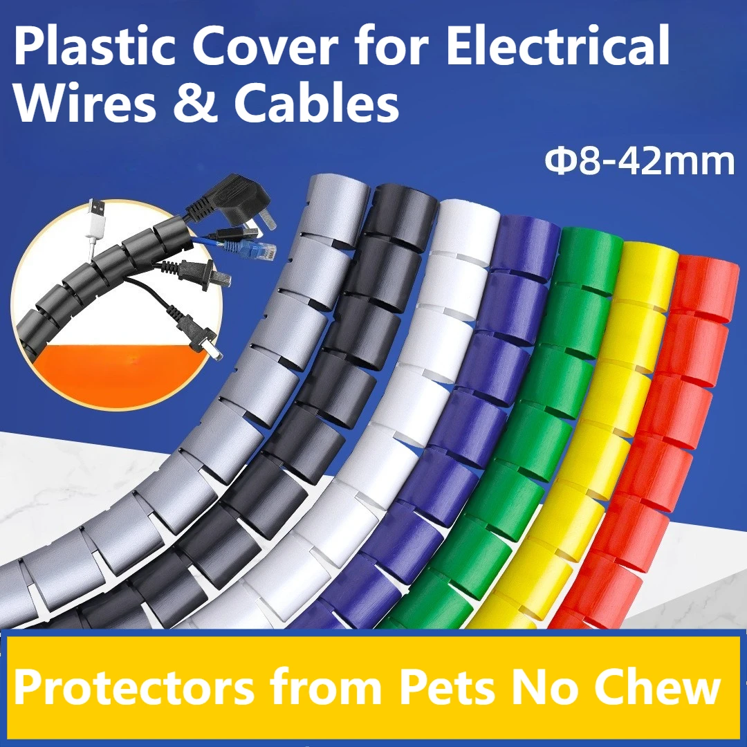Wire Loom Split Tubing Auto Wire Conduit Flexible Cover |Heat Resistant，Plastic Cover for Electrical Wires & Cables