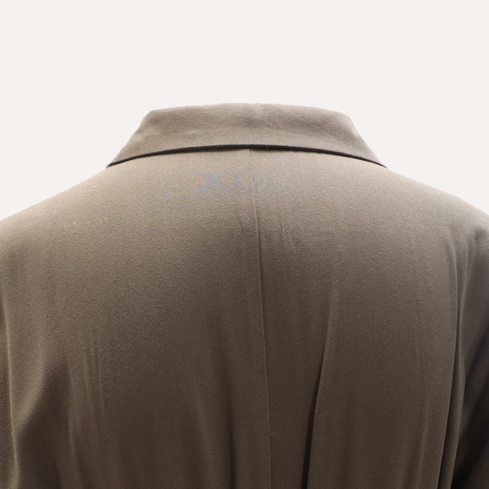 جمبسوت نسائي صيفي بسيط لائق بزر أمامي سادة برباط وأكمام قصيرة وياقة قميص بدلة قفز للسيدات للمكتب