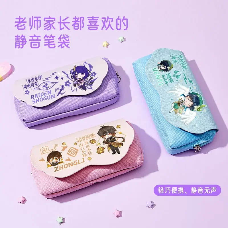 Game Game Impact Nahida Xiao Kazuha School Canvas Pencilcase for Boy Girl Large-capacity Pencil Cases Stationery Cosmetic Bag