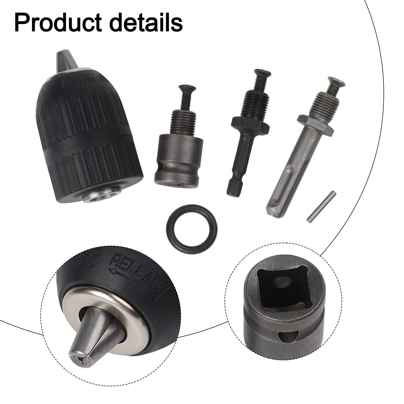 Brand New Durability With Key Drill Chuck Keyless Chuck Metal+plastic Quick Change 5 In 1 For 2--13mm Shank Drills