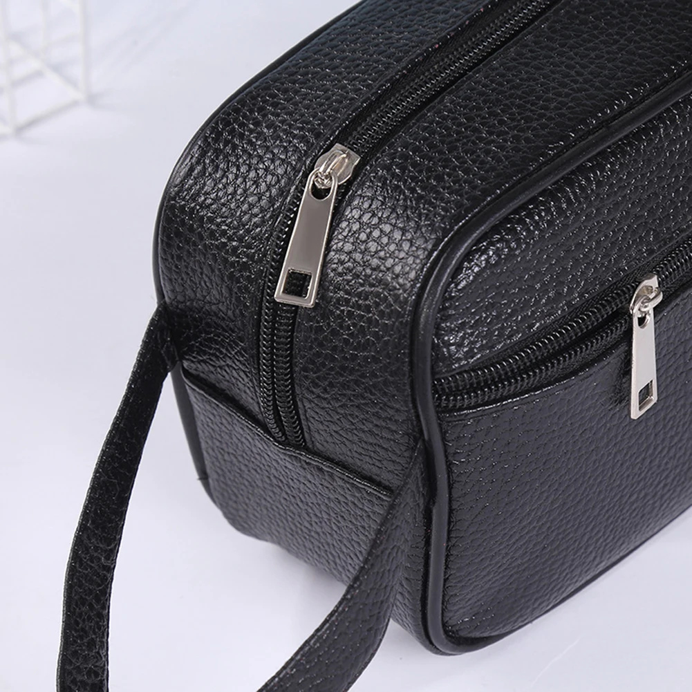 Men Fashion Wristlet Bags PU Leather Solid Color Purse Small Handbags Wallet Cellphone Wristlet Bag for Travel