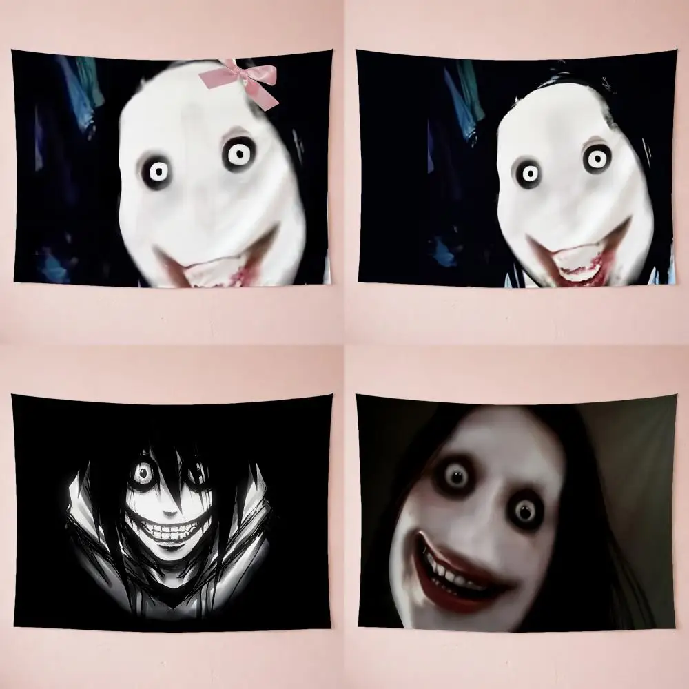Creepypasta Urbanlegend Jeff The Killer Tapestry Washable Soft Wall Art Decor for Living Home Room Bedroom