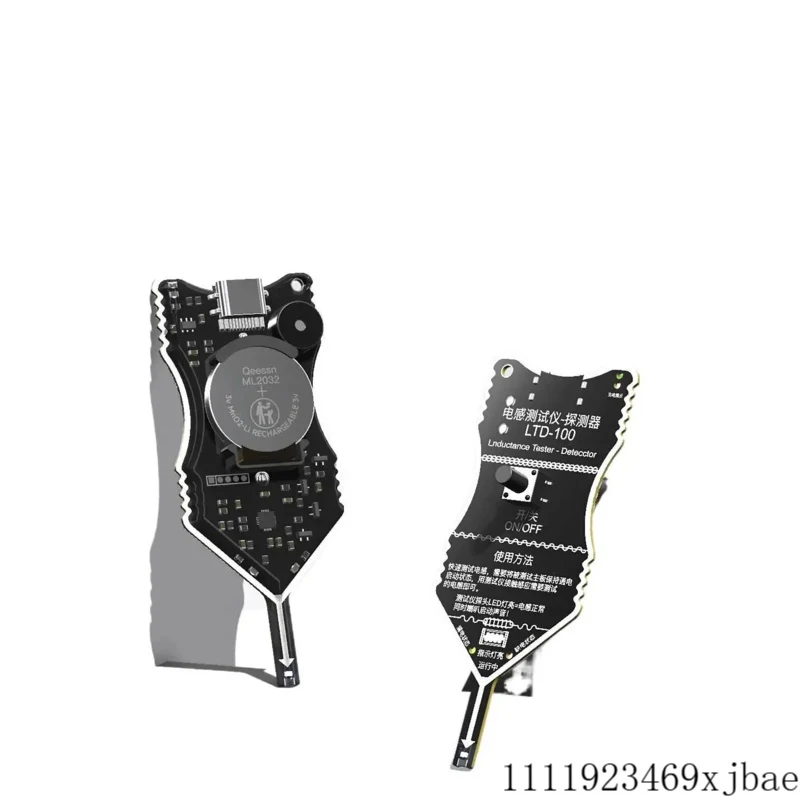 LTD-100 Inductance Tester Type C USB Rechargeable Motherboard Coil Detector with Blue Light and Buzzer Alert for Phone Repair