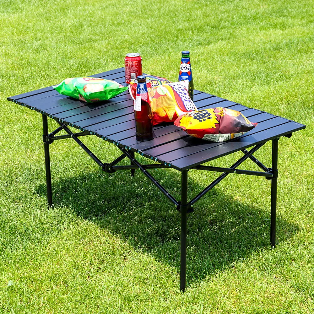 Camping Table Foldable Outdoor Picnic Table Metal Long Table Suitable for Self Driving Travel BBQ Fishing Equipment Storage Tool