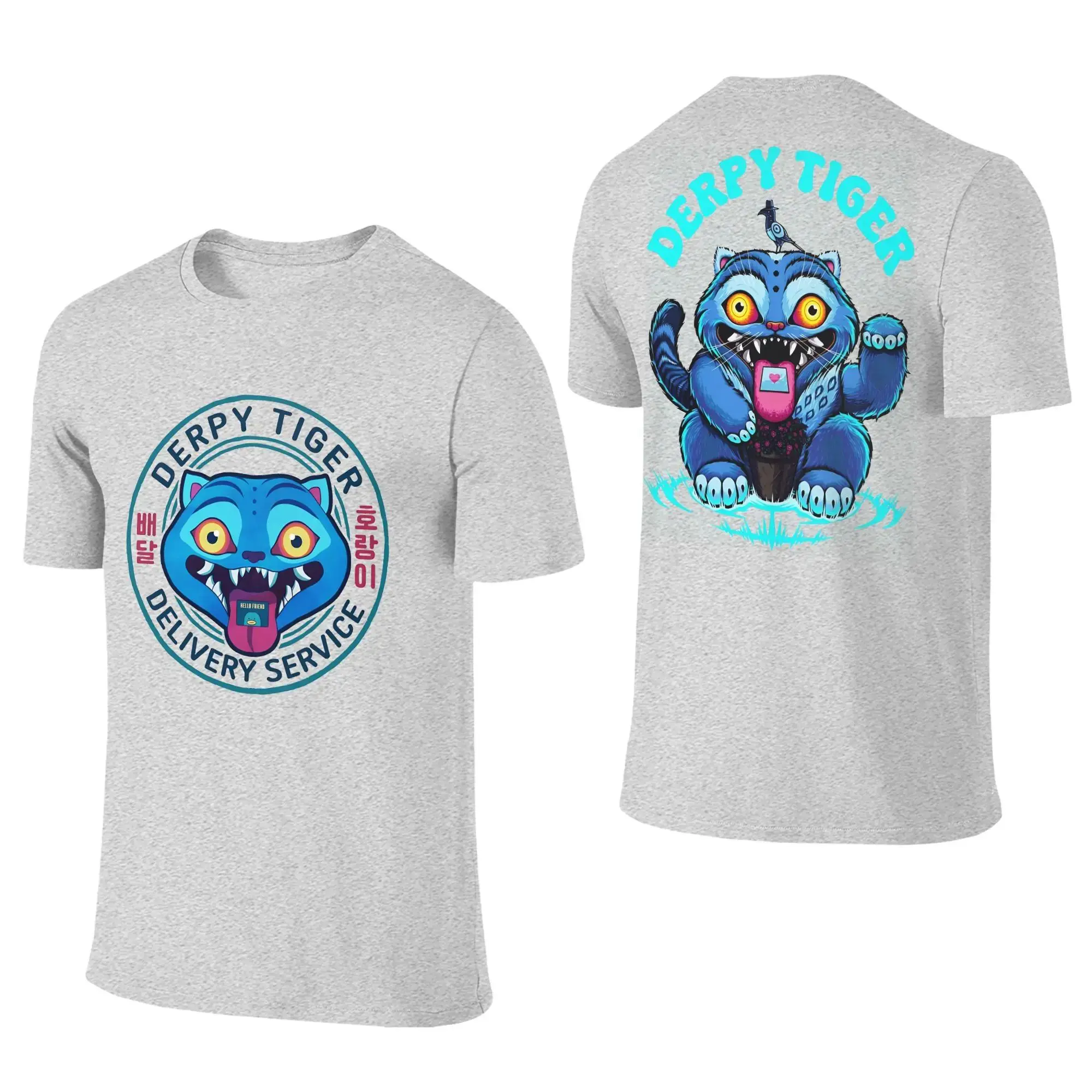 KPop شيطان الصيادين تي شيرت الكبار ديربي النمر الشارع الشهير طباعة تي شيرتات قطن الصيف س الرقبة Harajuku تيز مخصص بلوزات كبيرة الحجم #2