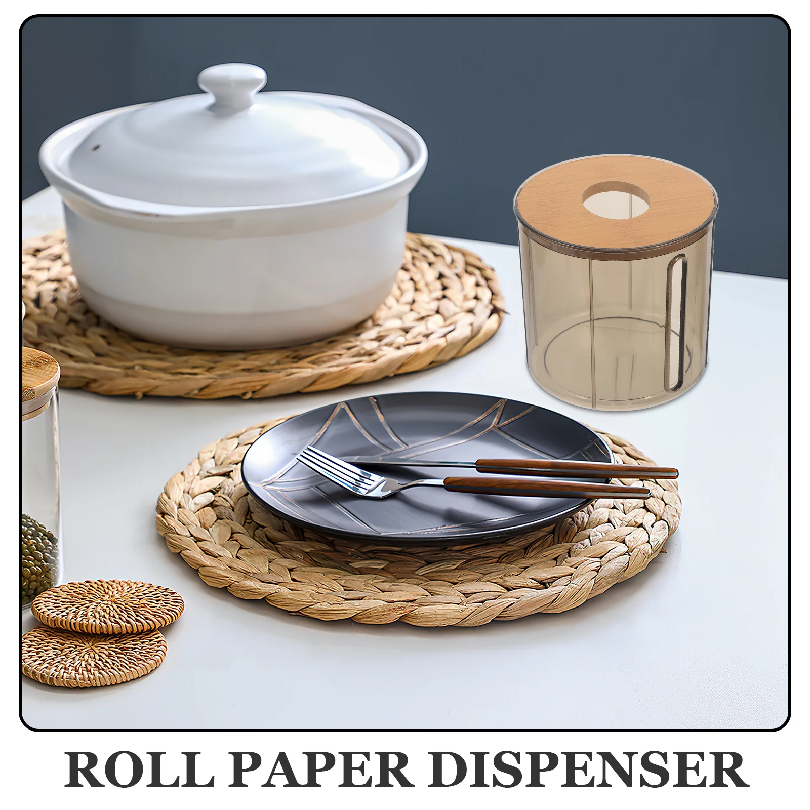 

1pc Paper Towel Box For Kitchen Roll Paper Holder Countertop Standing Tissue Dispenser Farmhouse Bathroom Organizer Storage