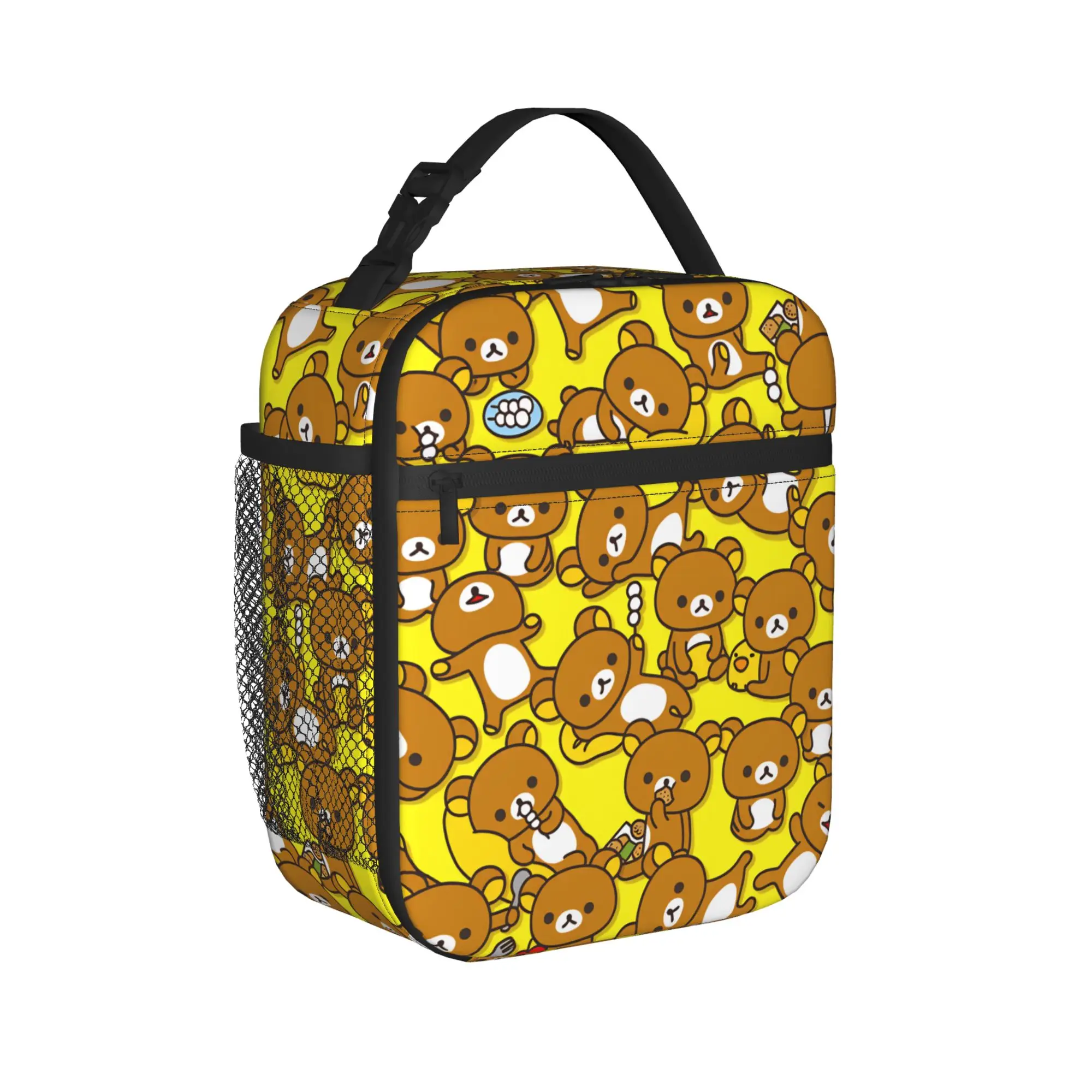 Rilakkuma Relax Bear Lunch Bag  Kawaii Lunch Box For Adult Picnic Portable Insulated Cooler Bag Waterproof Thermal Tote Handbags