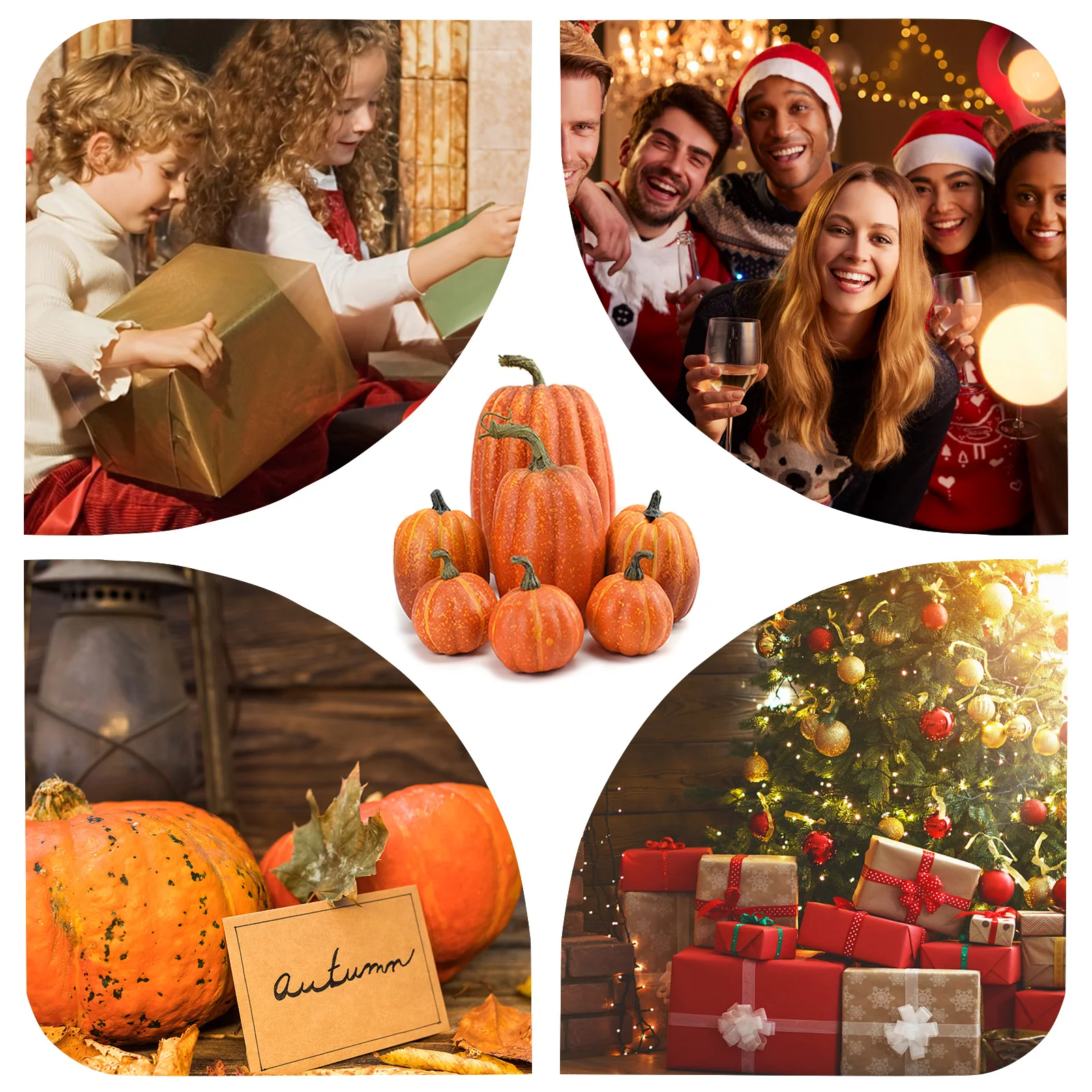 القرع الرغوي المزيف لزينة الهالوين مجموعة حلي اليقطين الاصطناعية الواقعية لديكور حفلات المهرجانات يتم شحنها من الولايات المتحدة الأمريكية