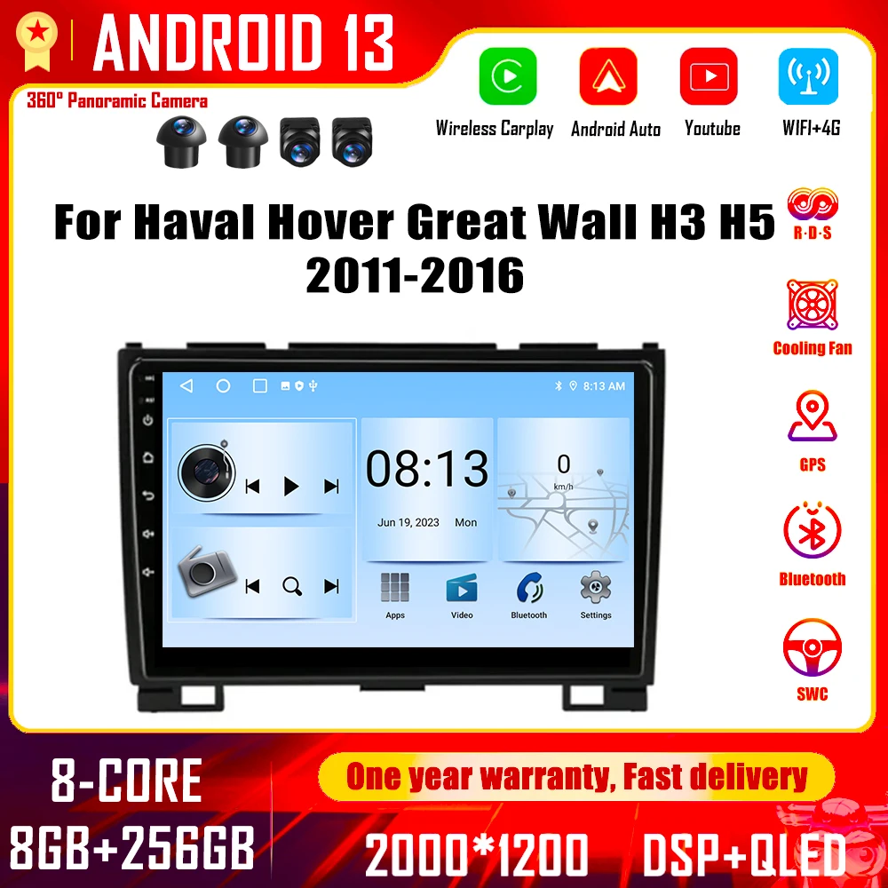 

Android 13 for Haval Hover Great Wall H3 H5 2011-2016 Car Radio Multimedia Video Player Carplay GPS Navigation Stereo Screem 4G