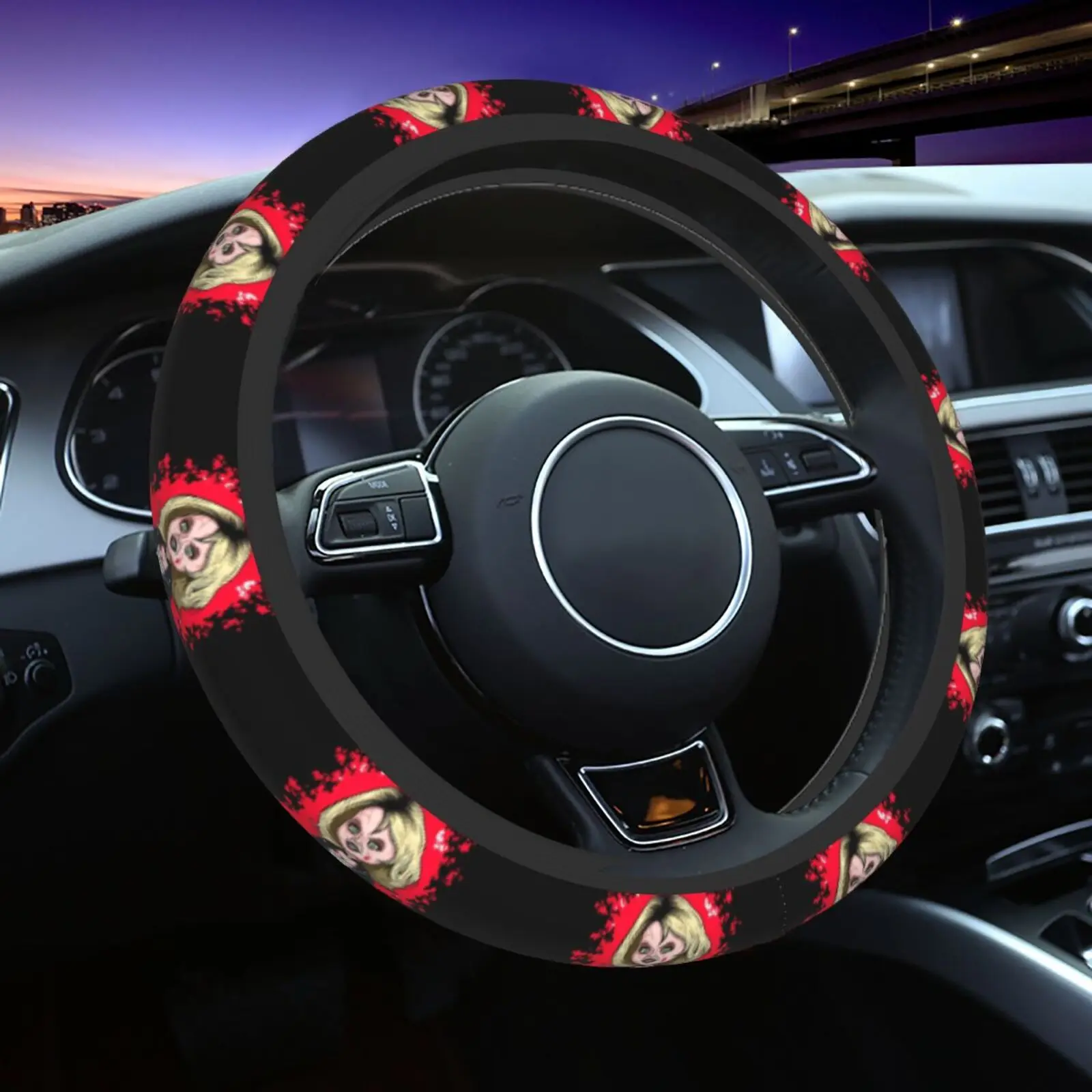 

Trendy Bride Scary Tiffany Steering Wheel Covers Anti Slip Elasticity Car Accessories Steering Wheel Protector Universal 15 Inch