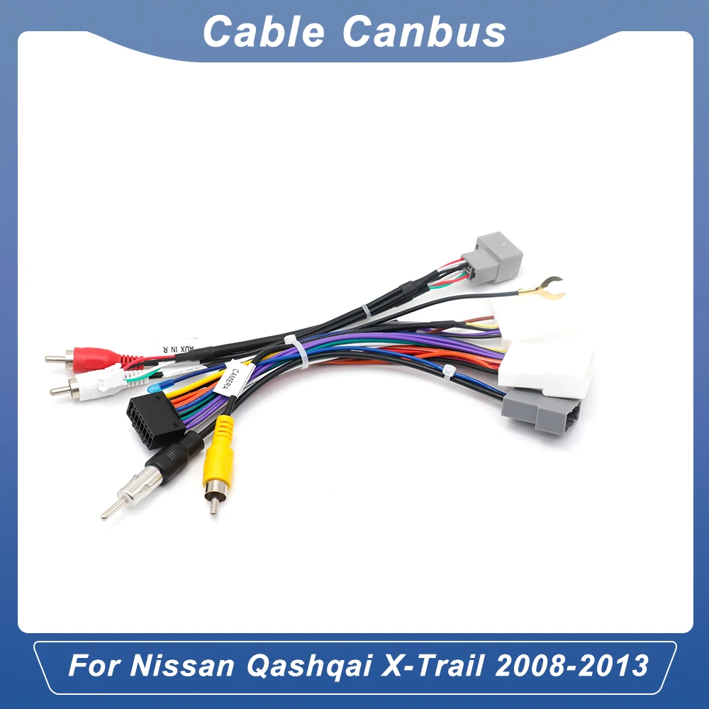 

16-контактный жгут проводов автомобильной аудиосистемы для Nissan Qashqai X-Trail 2008-2013, послепродажный адаптер для установки компакт-дисков/DVD стерео