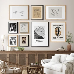 Vintage Picasso Poster Kiss Dog Abstract Decorative Prints Interior Canvas Painting Wall Art Picture Home Living Room Decoration