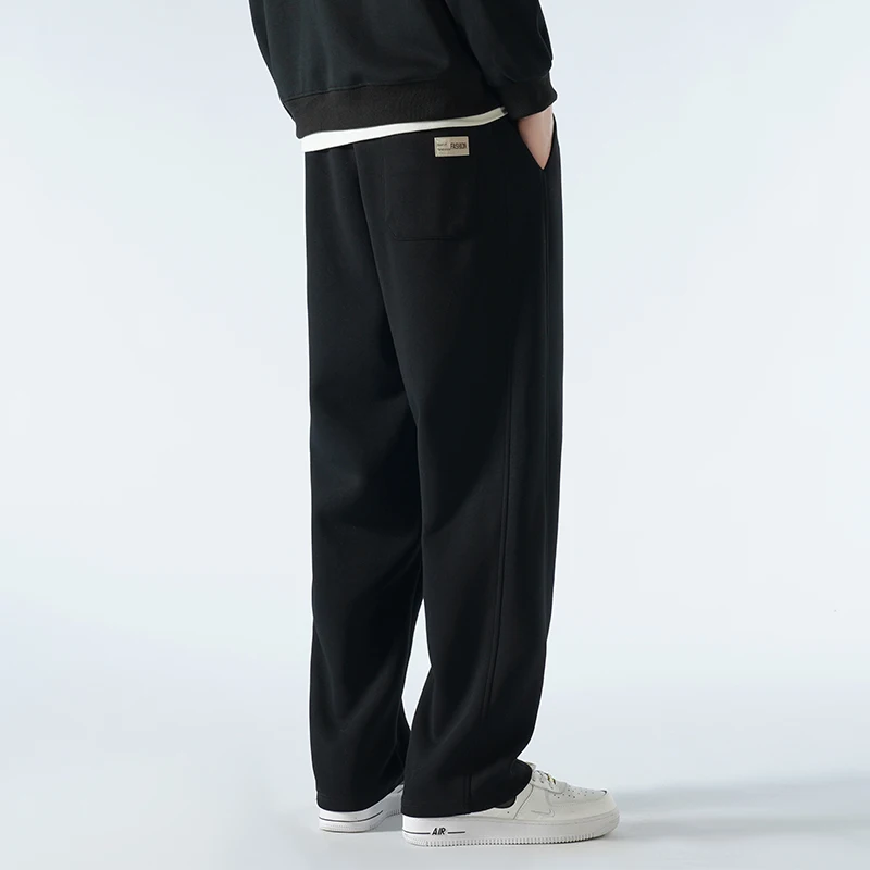 Calças largas de jogger, moletom micro flared, calças de algodão, neutro, design de personalidade ao ar livre, coreano, outono, 2021