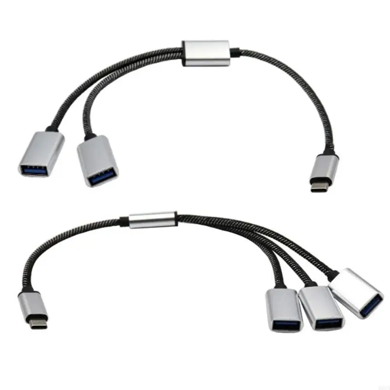 

D08B 2/3 in 1 USB C OTG Adapter Type C to USB 2.0 Multi-Function Splitter Cable