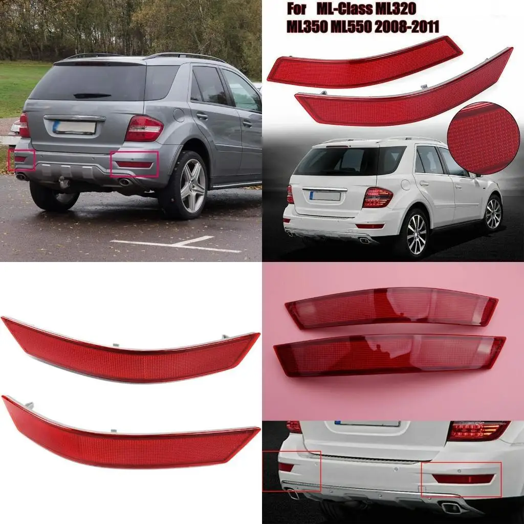 

31BC Car Rear Bumper Reflector Left/Right Bumper Trim Reflector Light Cover for ML-Class W164 ML320 ML350 2008-2011