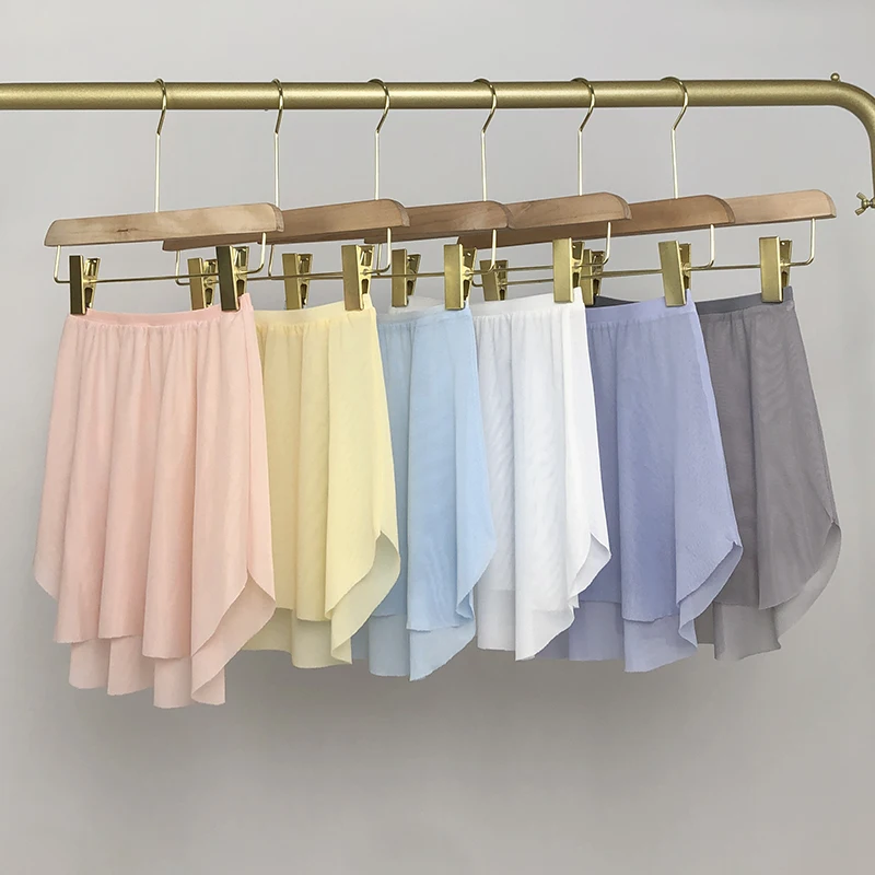 Saia de Dança de Balé Fena, Saia Curta com Cintura Elástica, Efeito Emaecimento e Alongamento das Pernas, Malha com Ilh...