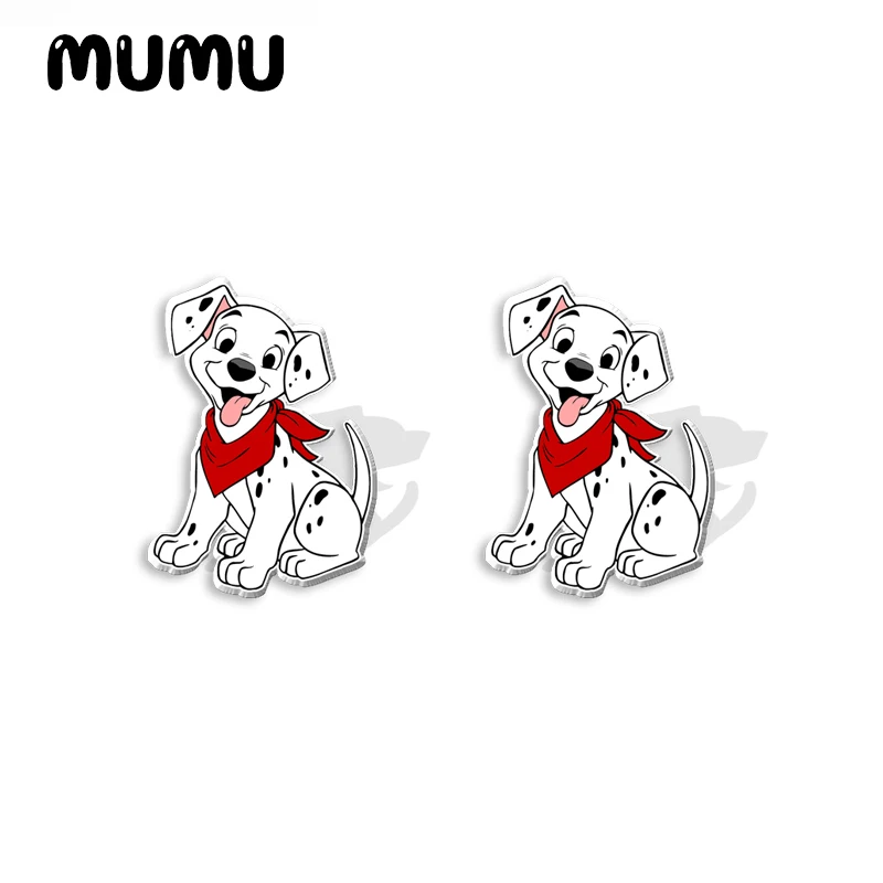 2024 New Dalmatian Dog Stud Earring Cute Puppies Epoxy Jewelry Resin Acrylic Earrings Handmade Gifts Girl