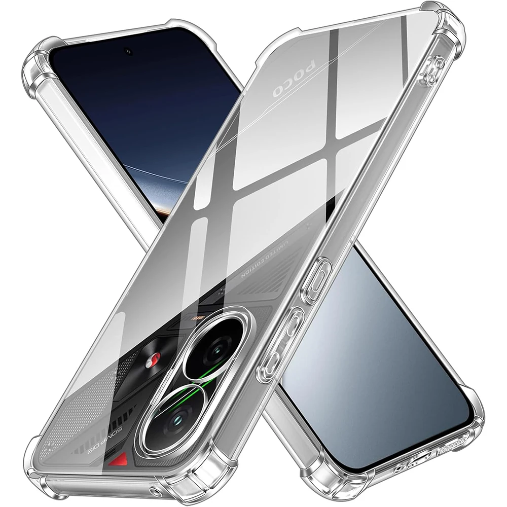 Stoßfest Silikon Soft Case Für Xiaomi POCO F7 Ultra F6 F5 F4 F3 X7 X6 X5 X4 X3 M7 M5 M6 M4 Pro Klar Ultra Dünne Abdeckung Shell