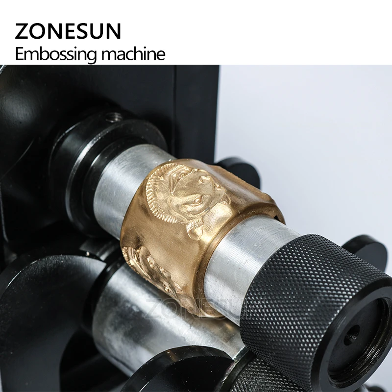 ZONESUN Leather Stamping Machine Cold Pressing Machine Embossing Repeating Pattern For Leather Belt Guitar Straps Logo Embosser