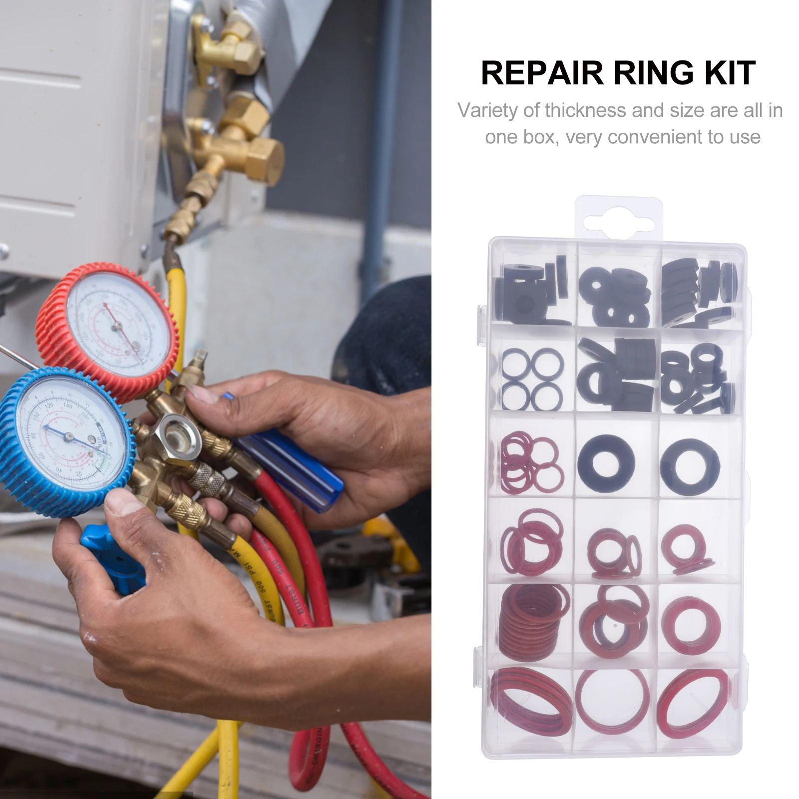 

141Pcs Rubber Gasket Assortment Set Heat Resistant Wear Resistant Sealing Rings for Plumbing Repair Faucet Accessories