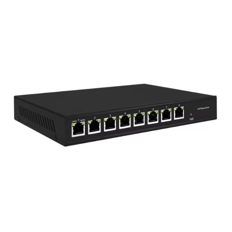8-Port 2.5G Multi-gigabit Ethernet Hub Unmanaged 12V Desktop Non-PoE 2.5Gb Network Switch