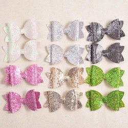 2 mesh green onion powder dovetail bow duck-bill clip hairpin Fashion popular everything girls daily dress up hair accessories