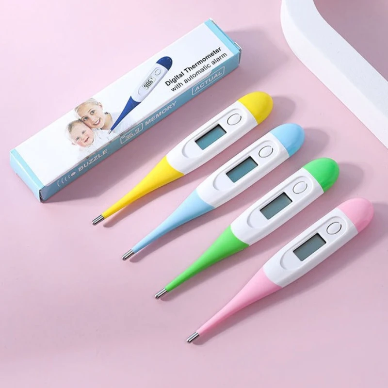 Electronic Digital Thermometer First Aid Kit Fever Baby Adult Head Oral Armpit Temperature Measurement Instrument Soft Head Home