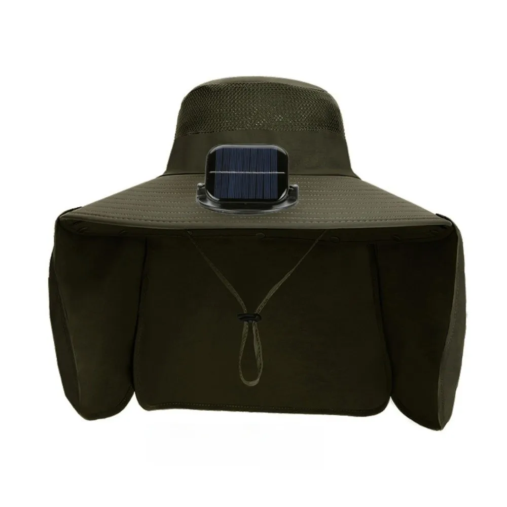 

Fashion UPF50+ Solar Fan Hat with Shawl Waterproof Wide Brim Hat Sunscreen Adjustable Fishing Hat Men's Headwear