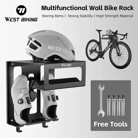 WEST BIKING 다기능 벽 자전거 랙, 내구성 자전거 실내 주차 스탠드, 유지 보수 작업대, MTB 도로 자전거 액세서리