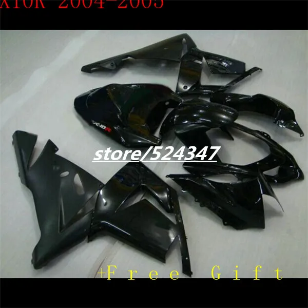 all  black  Fairings FOR KAWASAKI NINJA ZX10R 04-05 ZX 10R 04 05 ZX-10R 10 R 2004 2005 fairing kits for Ninja-Hey