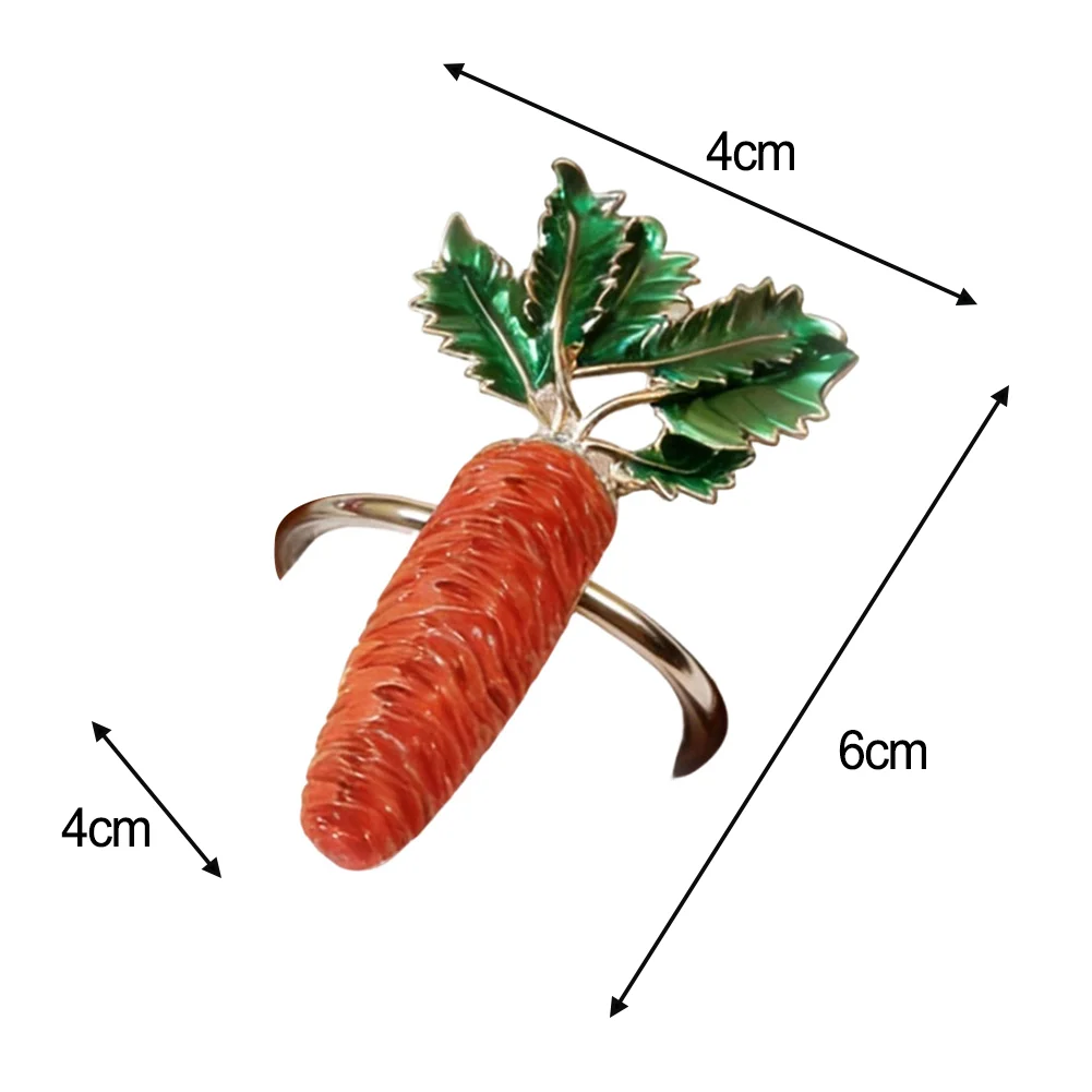 Alloy Easter Carrot Napkin Rings 6 Piece Set for Wedding Table Settings Graduation Dinner Parties and Festive Event Table Decor