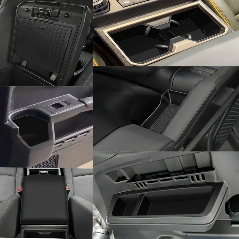 

For Toyota 4Runner 4 Runner 2025 2026 ABS Silicone Front Rear Third Row Side Water Cup Holder Storage Box Pad car Accessories