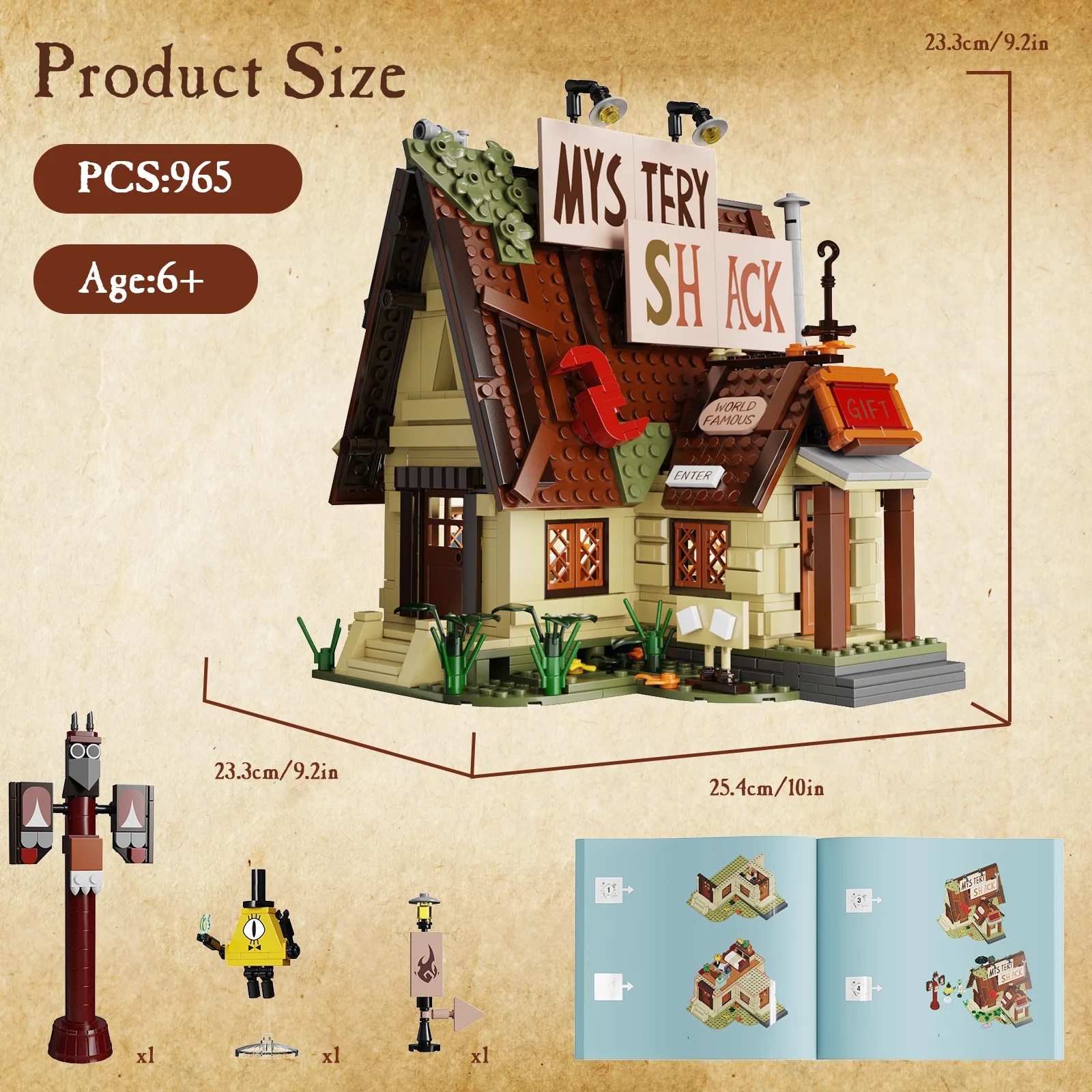 Bill Seif House Building Block Sets Gravity Falls Mystery Shack Bricks Blocks Kits Courtyard Cottage Building With Furniture Toy